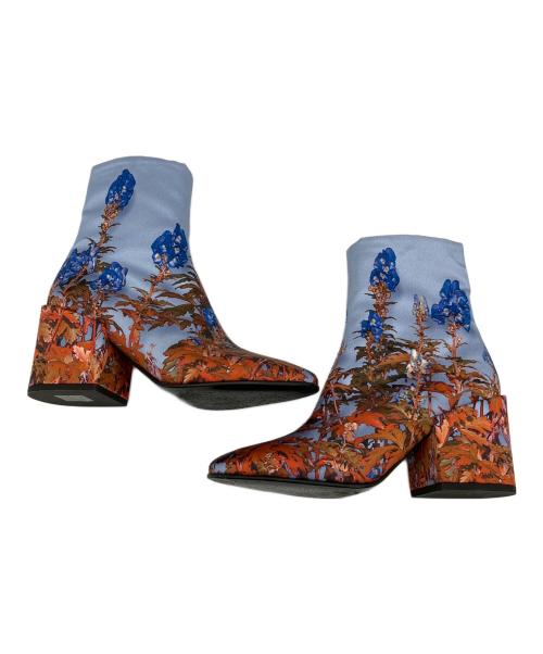 DRIES VAN NOTEN（ドリスヴァンノッテン）DRIES VAN NOTEN (ドリスヴァンノッテン) サイドジップブーツ オレンジ×ブルー サイズ:36の古着・服飾アイテム