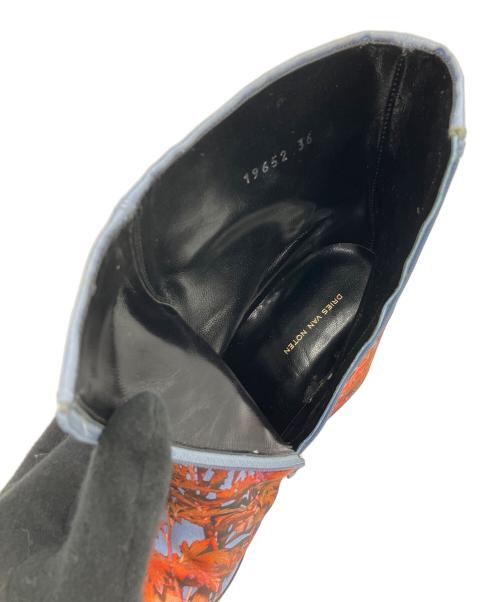 DRIES VAN NOTEN（ドリスヴァンノッテン）DRIES VAN NOTEN (ドリスヴァンノッテン) サイドジップブーツ オレンジ×ブルー サイズ:36の古着・服飾アイテム