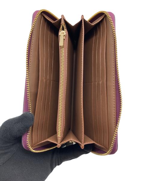 COACH（コーチ）COACH (コーチ) DISNEY (ディズニー) ロング ジップ アラウンド ウォレット ブラウン×パープルの古着・服飾アイテム