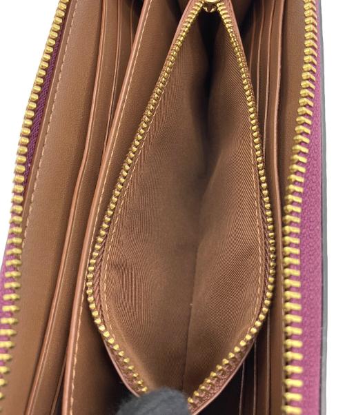 COACH（コーチ）COACH (コーチ) DISNEY (ディズニー) ロング ジップ アラウンド ウォレット ブラウン×パープルの古着・服飾アイテム