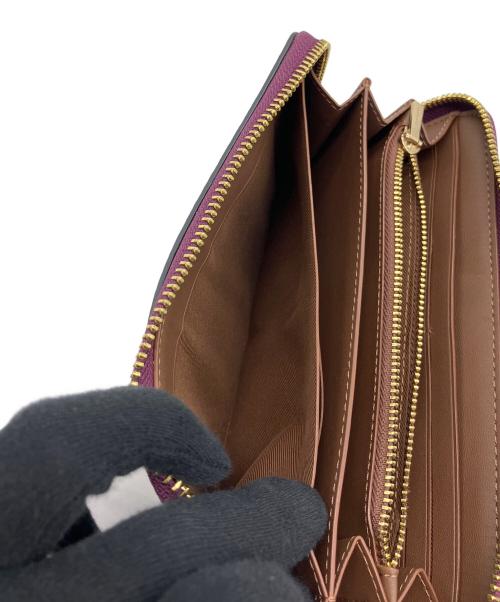 COACH（コーチ）COACH (コーチ) DISNEY (ディズニー) ロング ジップ アラウンド ウォレット ブラウン×パープルの古着・服飾アイテム