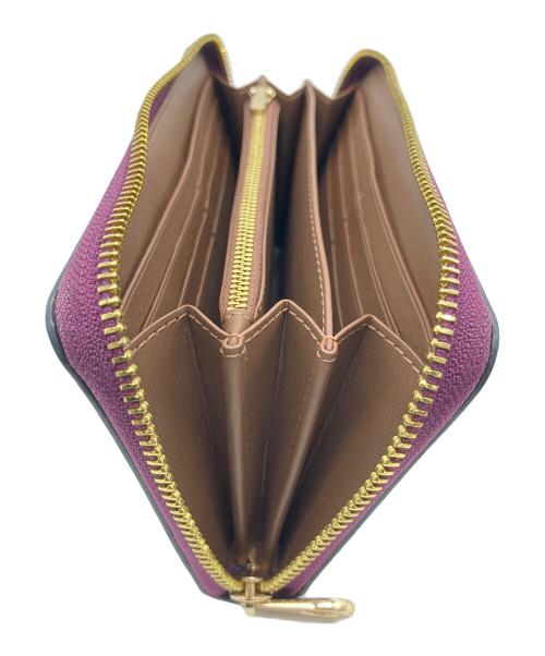 COACH（コーチ）COACH (コーチ) DISNEY (ディズニー) ロング ジップ アラウンド ウォレット ブラウン×パープルの古着・服飾アイテム