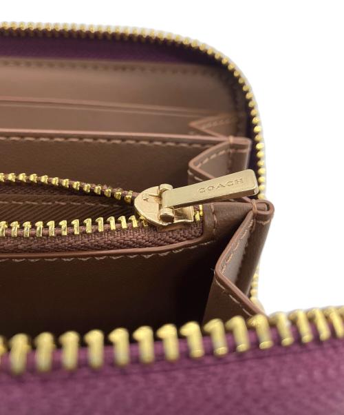 COACH（コーチ）COACH (コーチ) DISNEY (ディズニー) ロング ジップ アラウンド ウォレット ブラウン×パープルの古着・服飾アイテム