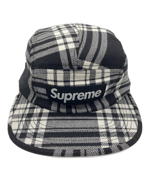 SUPREME（シュプリーム）SUPREME (シュプリーム) LOCHCARRON CAMP CAP ブラック×ホワイト サイズ:Freeの古着・服飾アイテム