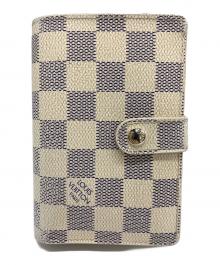 LOUIS VUITTON（ルイ ヴィトン）の古着「2つ折り財布 ダミエ・アズール ポルトフォイユ・ヴィエノワ」｜アイボリー