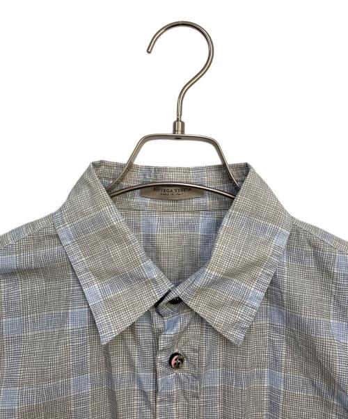 BOTTEGA VENETA（ボッテガベネタ）BOTTEGA VENETA (ボッテガベネタ) 長袖シャツ ブルー×ベージュ サイズ:46の古着・服飾アイテム