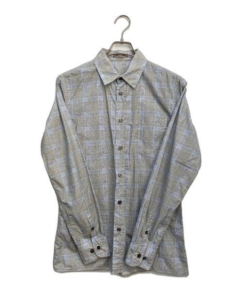 BOTTEGA VENETA（ボッテガベネタ）BOTTEGA VENETA (ボッテガベネタ) 長袖シャツ ブルー×ベージュ サイズ:46の古着・服飾アイテム