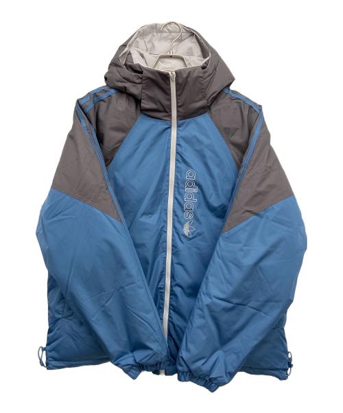 adidas（アディダス）adidas (アディダス) ダウンジャケット ブルー×グレー サイズ:XLの古着・服飾アイテム