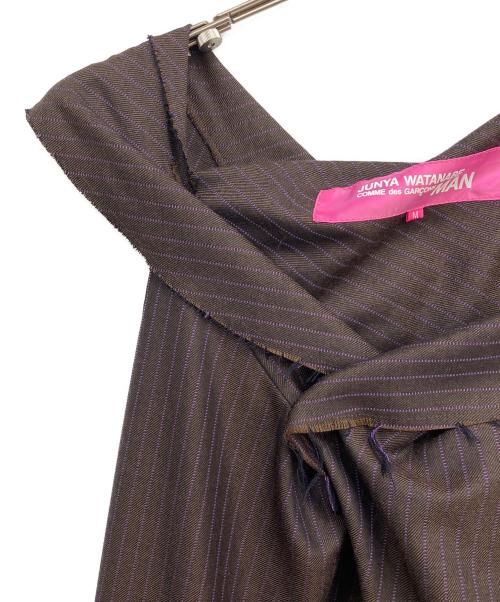 JUNYA WATANABE MAN PINK（ジュンヤワタナベマン ピンク）JUNYA WATANABE MAN PINK (ジュンヤワタナベマン ピンク) ノースリーブ・キャミソールワンピース ブラウン×パープル サイズ:Mの古着・服飾アイテム