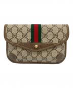 GUCCIグッチ）の古着「ポーチ　GG　シェリーライン」｜ブラウン