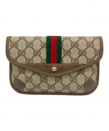 GUCCI（グッチ）の古着「ポーチ　GG　シェリーライン」｜ブラウン