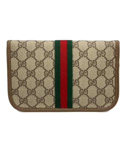 GUCCI（グッチ）GUCCI (グッチ) ポーチ　GG　シェリーライン ブラウンの古着・服飾アイテム