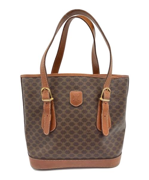 CELINE（セリーヌ）CELINE (セリーヌ) マカダム柄　ハンドバッグ ブラウンの古着・服飾アイテム