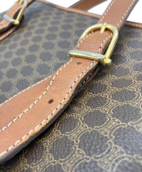 CELINE（セリーヌ）CELINE (セリーヌ) マカダム柄　ハンドバッグ ブラウンの古着・服飾アイテム