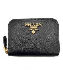 PRADA（プラダ）の古着「コインケース　サフィアーノ」｜ブラック×ゴールド