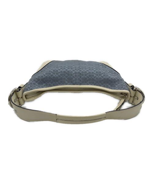 COACH（コーチ）COACH (コーチ) シグネチャー　ワンショルダーバッグ  ホワイト×ブルーの古着・服飾アイテム