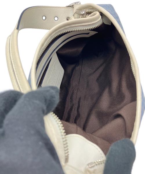COACH（コーチ）COACH (コーチ) シグネチャー　ワンショルダーバッグ  ホワイト×ブルーの古着・服飾アイテム