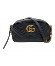 GUCCI（グッチ）の古着「ショルダーバッグ GGマーモント」｜ブラック