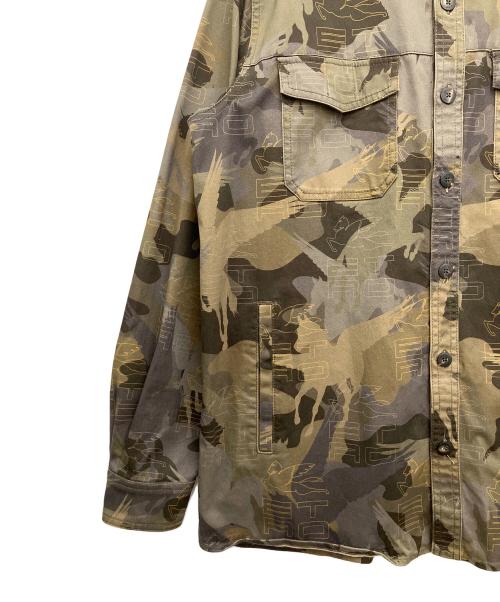 ETRO（エトロ）ETRO (エトロ) ペガソプリント迷彩柄シャツ レッド サイズ:Lの古着・服飾アイテム