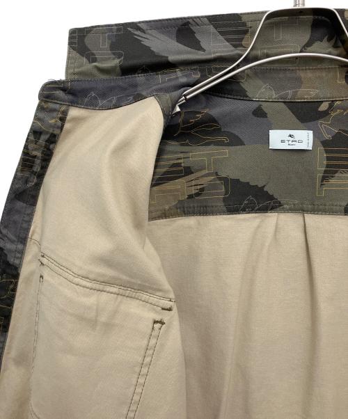 ETRO（エトロ）ETRO (エトロ) ペガソプリント迷彩柄シャツ レッド サイズ:Lの古着・服飾アイテム