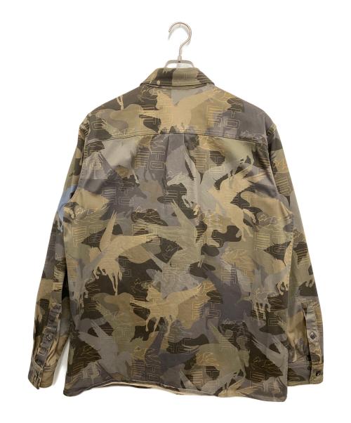 ETRO（エトロ）ETRO (エトロ) ペガソプリント迷彩柄シャツ レッド サイズ:Lの古着・服飾アイテム