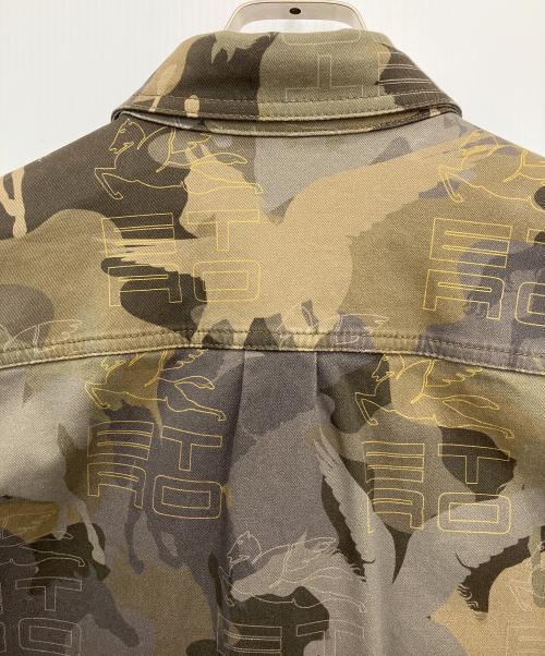 ETRO（エトロ）ETRO (エトロ) ペガソプリント迷彩柄シャツ レッド サイズ:Lの古着・服飾アイテム