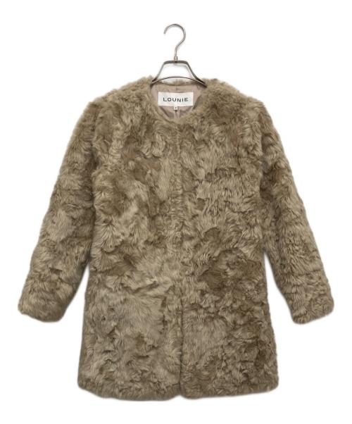 LOUNIE（ルーニー）LOUNIE (ルーニー) フェイクムートンコート ベージュ サイズ:38の古着・服飾アイテム