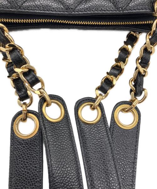CHANEL（シャネル）CHANEL (シャネル) チェーンストラップトートバッグ マトラッセ キャビアスキン ブラックの古着・服飾アイテム