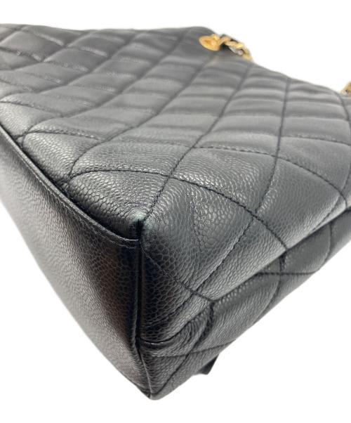 CHANEL（シャネル）CHANEL (シャネル) チェーンストラップトートバッグ マトラッセ キャビアスキン ブラックの古着・服飾アイテム