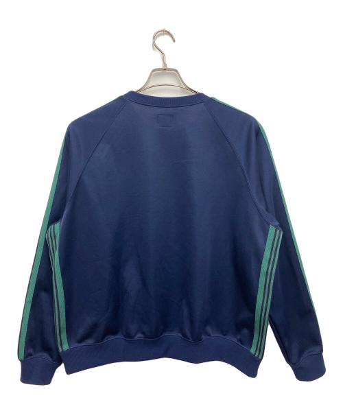 Needles（ニードルズ）Needles (ニードルズ) Bshop別注 Track Crew Neck Shirt Poly Smooth ネイビー×グリーン サイズ:Mの古着・服飾アイテム