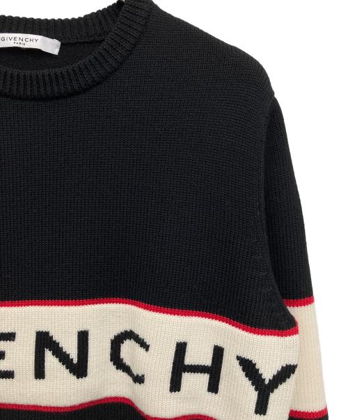 GIVENCHY（ジバンシィ）GIVENCHY (ジバンシィ) Band Heavy Sweater ブラック×アイボリー サイズ:Mの古着・服飾アイテム