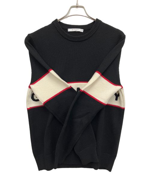 GIVENCHY（ジバンシィ）GIVENCHY (ジバンシィ) Band Heavy Sweater ブラック×アイボリー サイズ:Mの古着・服飾アイテム