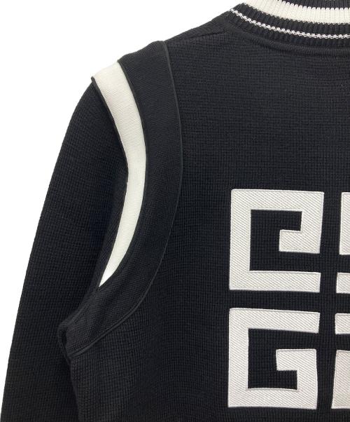 GIVENCHY（ジバンシィ）GIVENCHY (ジバンシィ) ニットジャケット ブラック×ホワイト サイズ:Lの古着・服飾アイテム