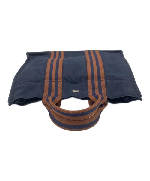 HERMES（エルメス）HERMES (エルメス) ハンドバッグ フールトゥ ネイビー×ブラウンの古着・服飾アイテム