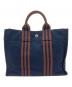 HERMES (エルメス) ハンドバッグ フールトゥ ネイビー×ブラウン：8000円