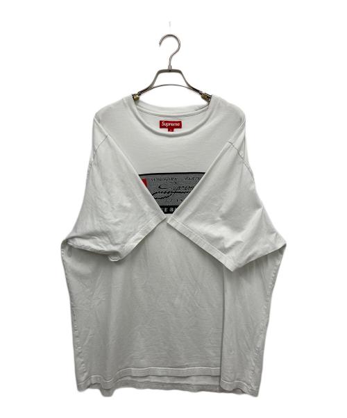 SUPREME（シュプリーム）Supreme (シュプリーム) Intarsia Label S/S Top ホワイト サイズ:XLの古着・服飾アイテム