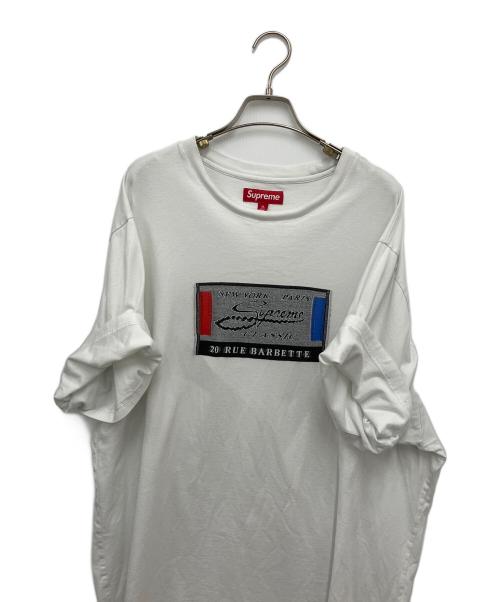 SUPREME（シュプリーム）Supreme (シュプリーム) Intarsia Label S/S Top ホワイト サイズ:XLの古着・服飾アイテム