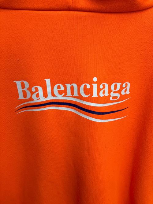 BALENCIAGA（バレンシアガ）BALENCIAGA (バレンシアガ) キャンペーンロゴプルオーバーパーカー オレンジ サイズ:XXLの古着・服飾アイテム