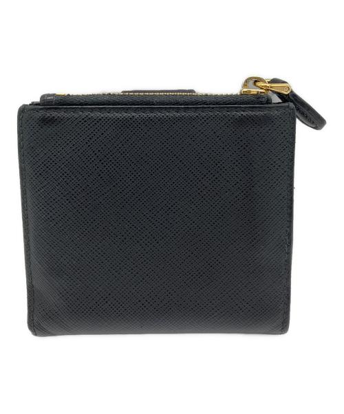 PRADA（プラダ）PRADA (プラダ) コンパクトウォレット サフィアーノ トライアングルロゴ ブラックの古着・服飾アイテム