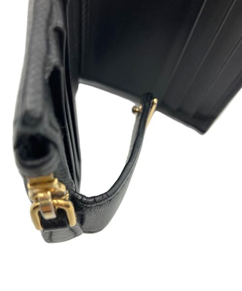 PRADA（プラダ）PRADA (プラダ) コンパクトウォレット サフィアーノ トライアングルロゴ ブラックの古着・服飾アイテム