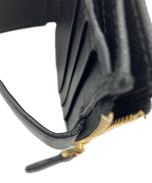 PRADA（プラダ）PRADA (プラダ) コンパクトウォレット サフィアーノ トライアングルロゴ ブラックの古着・服飾アイテム
