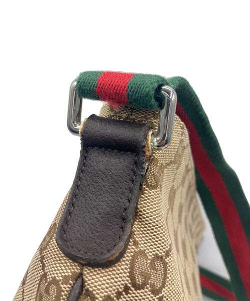 GUCCI（グッチ）GUCCI (グッチ) ショルダーバッグ GGキャンバス ブラウン×ベージュの古着・服飾アイテム