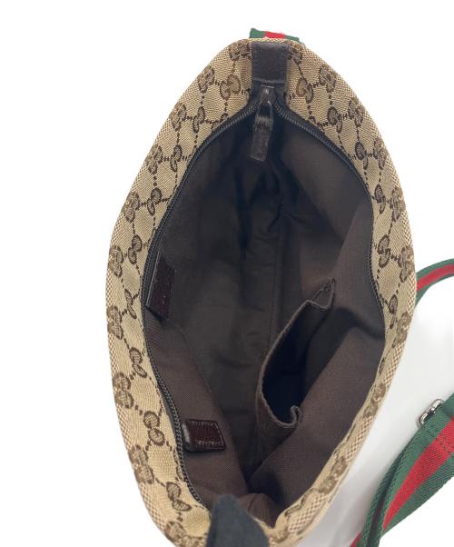 GUCCI（グッチ）GUCCI (グッチ) ショルダーバッグ GGキャンバス ブラウン×ベージュの古着・服飾アイテム