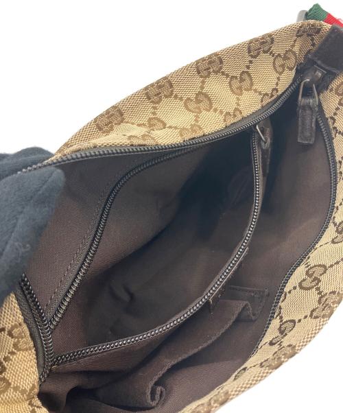 GUCCI（グッチ）GUCCI (グッチ) ショルダーバッグ GGキャンバス ブラウン×ベージュの古着・服飾アイテム