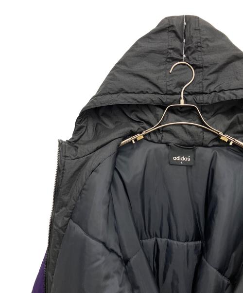 adidas（アディダス）adidas (アディダス) 中綿ジャケット ブラック×パープル サイズ:Lの古着・服飾アイテム