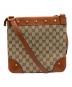 GUCCI (グッチ) スタッズショルダーバッグ GG ベージュ×ブラウン：20000円