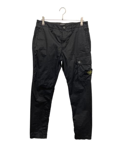 STONE ISLAND（ストーンアイランド）STONE ISLAND (ストーンアイランド) Single Pocket Gabardine Cargo Pant(シングルポケットギャバジンカーゴパンツ) ブラック サイズ:81cmの古着・服飾アイテム