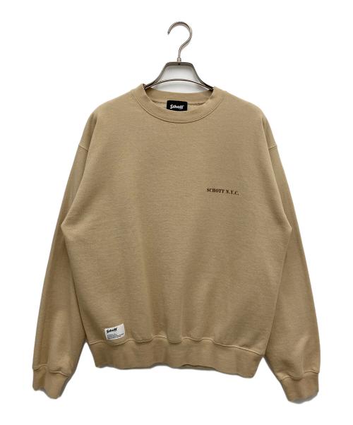 Schott（ショット）Schott (ショット) EC CREW SWEAT ベージュ サイズ:Mの古着・服飾アイテム