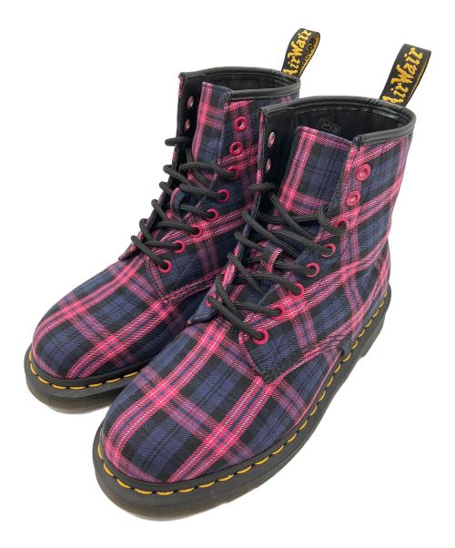 Dr.Martens（ドクターマーチン）Dr.Martens (ドクターマーチン) TARTAN ネイビー×ピンク サイズ:UK6の古着・服飾アイテム
