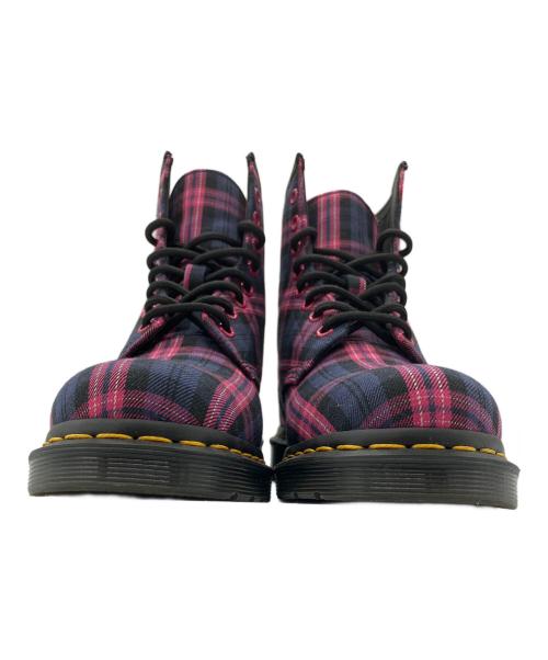 Dr.Martens（ドクターマーチン）Dr.Martens (ドクターマーチン) TARTAN ネイビー×ピンク サイズ:UK6の古着・服飾アイテム